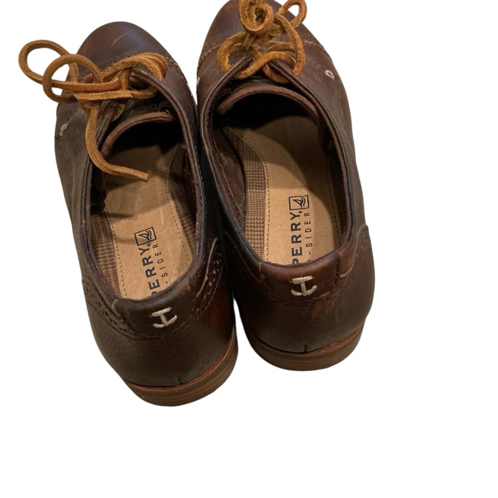 Sperry top-sider Bedford women’s brown leather derby shoes cap toe size 6.5 - Picture 3 of 7